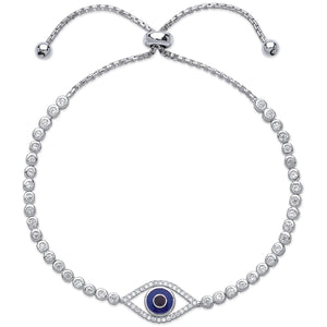 Silver Evil Eye Friendship Bracelet