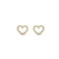 9ct Gold Cubic Zirconia Heart Earrings