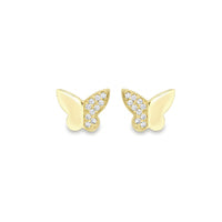 9ct Gold Cubic Zirconia Butterfly Earrings