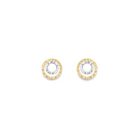 9ct Yellow and White Gold Circles Stud Earrings