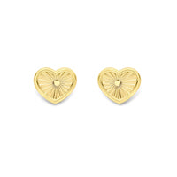 9ct Gold heart Stud Earrings