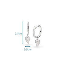 Load image into Gallery viewer, Kit Heath Desire Precious Pave Heart Hinged Hoop Drop Earrings

