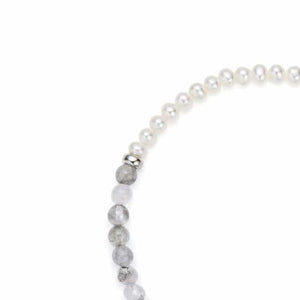 Jersey Pearl Sky Bar Bracelet - Coudy Quartz