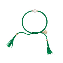 Load image into Gallery viewer, Jersey Pearl Tassel Bracelet - Jade Green
