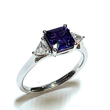 Load image into Gallery viewer, Platinum Mauve Sapphire and Diamond Ring
