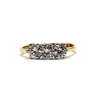 18ct Gold Diamond Trilogy Ring - 1.00ct