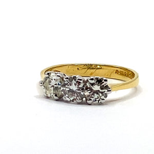 18ct Gold Diamond Trilogy Ring - 1.00ct