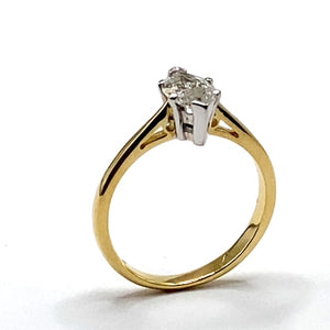 18ct Gold Marquise Solitaire Diamond Ring 0.71ct