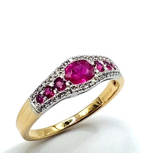 18ct Gold Ruby and Diamond Dress Ring