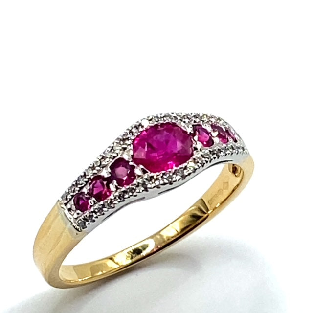 18ct Gold Ruby and Diamond Dress Ring