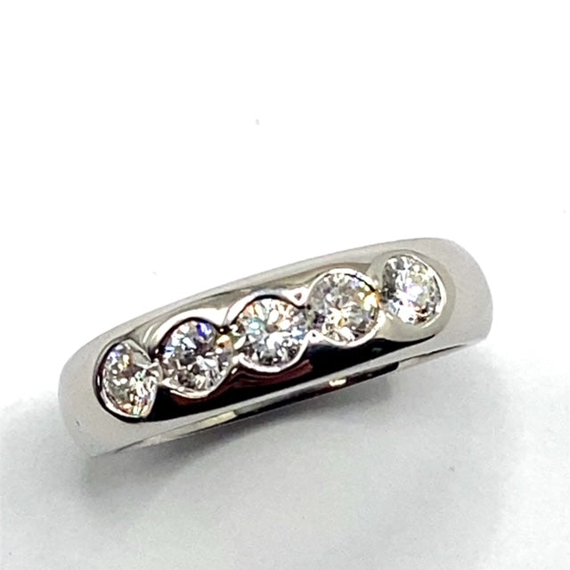 18ct White Gold Diamond Band Ring