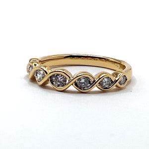 18ct Gold and Diamond Wave Ring
