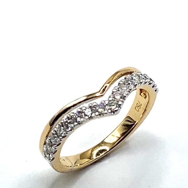 18ct Gold Diamond Wishbone Ring