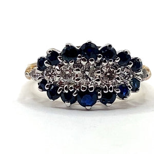 18ct Gold Sapphire and Diamond Cluster Ring