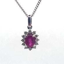Load image into Gallery viewer, 18ct White Gold Ruby and Diamond Pendant
