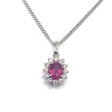 Load image into Gallery viewer, 18ct White Gold Ruby and Diamond Pendant
