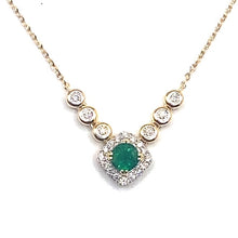 Load image into Gallery viewer, 18ct Gold Emerald and Diamond Necklet
