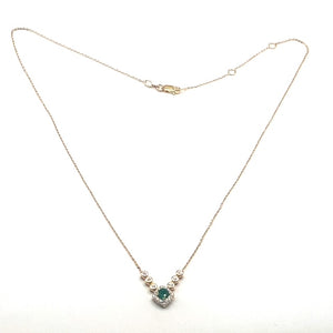 18ct Gold Emerald and Diamond Necklet
