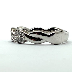 18ct White Gold Diamond Twist Ring