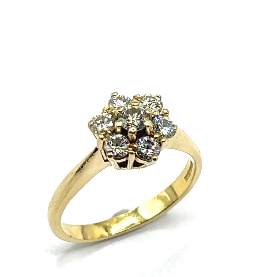 Secondhand 18ct Gold Diamond Daisy Ring
