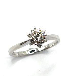 Secondhand 18ct White Gold Diamond Cluster Ring