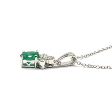 Load image into Gallery viewer, 18ct White Gold Emerald and Diamond Necklace
