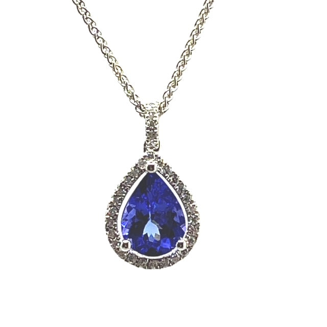Platinum Tanzanite and Diamond Necklace