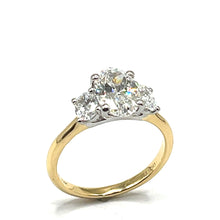 Load image into Gallery viewer, 18ct Gold and Platinum Oval Trilogy Lab Grown Diamond Ring
