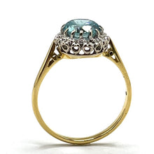 Load image into Gallery viewer, Secondhand 18ct Gold Blue Zircon and Diamond Ring
