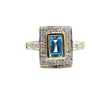 Secondhand Topaz and Diamond Ring