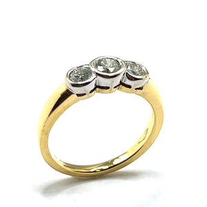Secondhand 18ct Gold Diamond Trilogy Ring