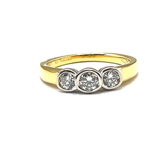 Secondhand 18ct Gold Diamond Trilogy Ring