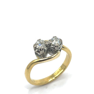 Secondhand 18ct Gold Diamond Two Stone Ring