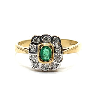Secondhand Emerald and Diamond Ring