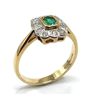 Secondhand Emerald and Diamond Ring