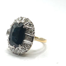 Load image into Gallery viewer, Secondhand Vintage Sapphire and Diamond Ring
