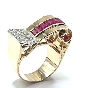 Secondhand Vintage Ruby and Diamond Dress Ring