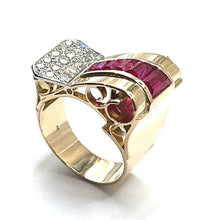 Load image into Gallery viewer, Secondhand Vintage Ruby and Diamond Dress Ring
