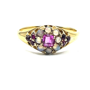 Secondhand Antique Opal and Ruby Ring