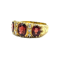 Load image into Gallery viewer, Secondhand 18ct Gold Garnet and Diamond Ring
