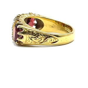 Secondhand 18ct Gold Garnet and Diamond Ring