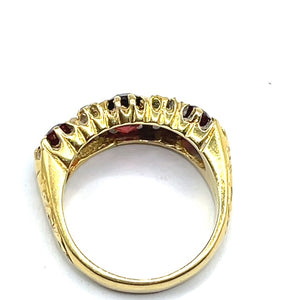 Secondhand 18ct Gold Garnet and Diamond Ring