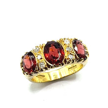 Load image into Gallery viewer, Secondhand 18ct Gold Garnet and Diamond Ring
