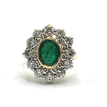 Load image into Gallery viewer, Secondhand Emerald and Diamond Cluster Ring

