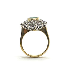 Load image into Gallery viewer, Secondhand Emerald and Diamond Cluster Ring
