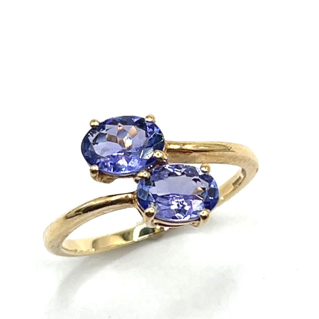 Secondhand Tanzanite Cross Over Ring