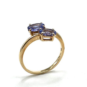 Secondhand Tanzanite Cross Over Ring