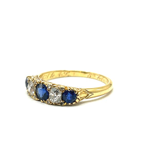 Secondhand Antique Diamond and Sapphire Ring