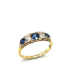 Secondhand Antique Diamond and Sapphire Ring