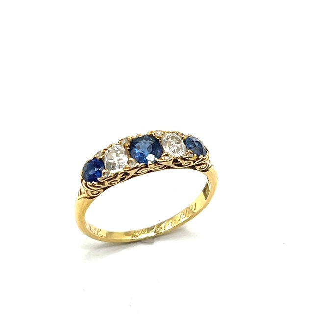 Secondhand Antique Diamond and Sapphire Ring